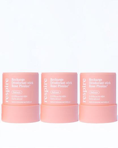 Kit Recharge Déodorant stick Rose Pivoine